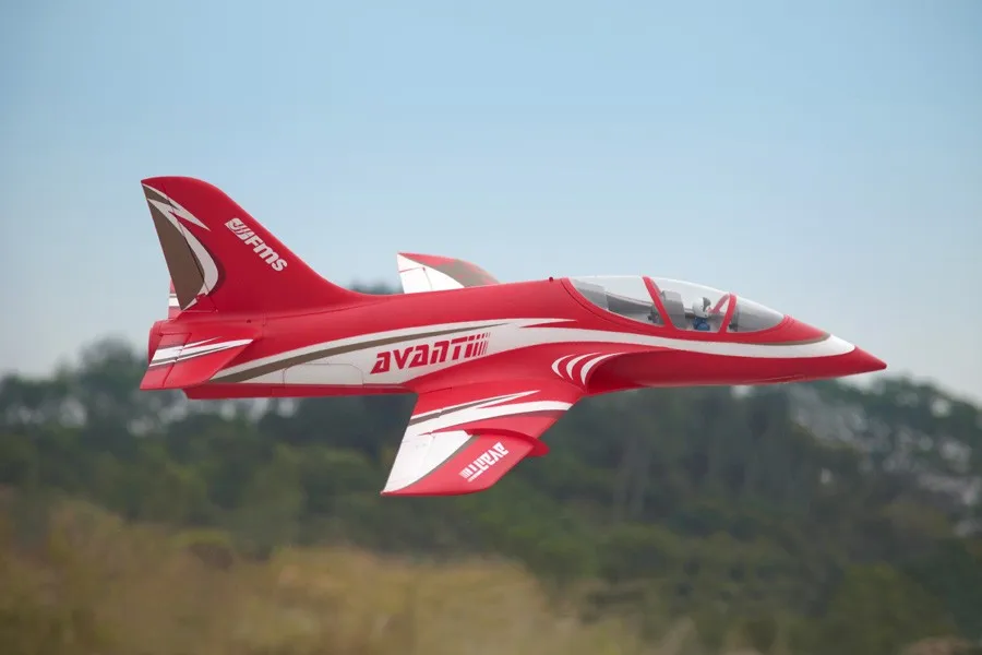 Радиоуправляемый самолет FMS Avanti 70 мм импеллер EDF Jet красный 6CH 6 S с втягивается