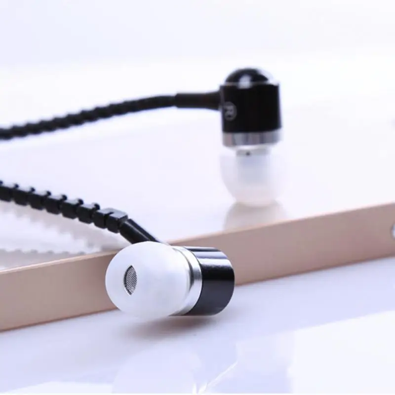 3 5 мм Модные металлические наушники на молнии с микрофоном басы Наушники|earphones with