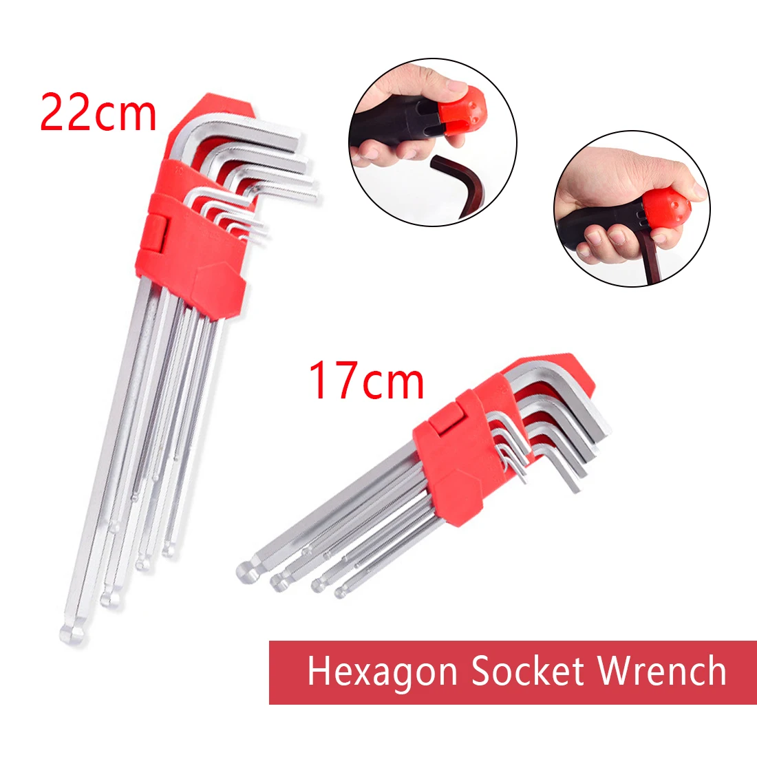 

Middle Ball Head Allen Key 9pcs 17cm/22cm High-carbon Steel L-Shape Hex Key Repair Tool Powerful Type Allen Wrench Set Hand Tool