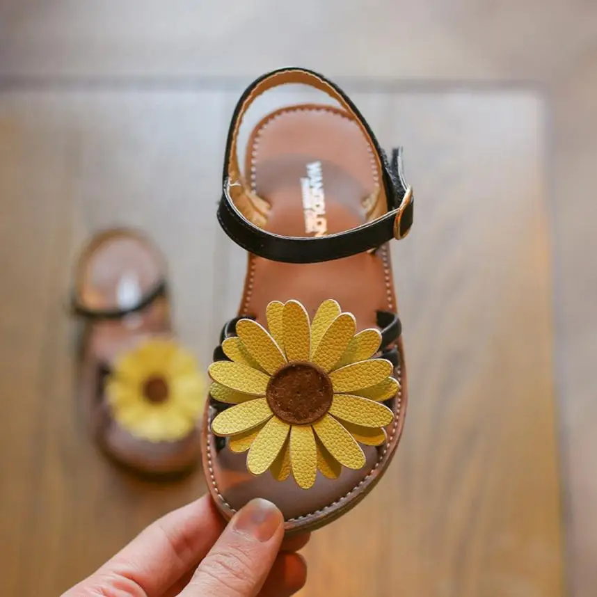 Shaunyging#5004; сандалии для маленьких девочек; римские Босоножки Туфли для принцессы с цветочным узором