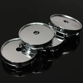 

4 pcs Car 60mm ABS Chrome Black Custom Wheel Hub Centre Center Caps Base Auto Hubcaps Cover Without Logo Five Pins