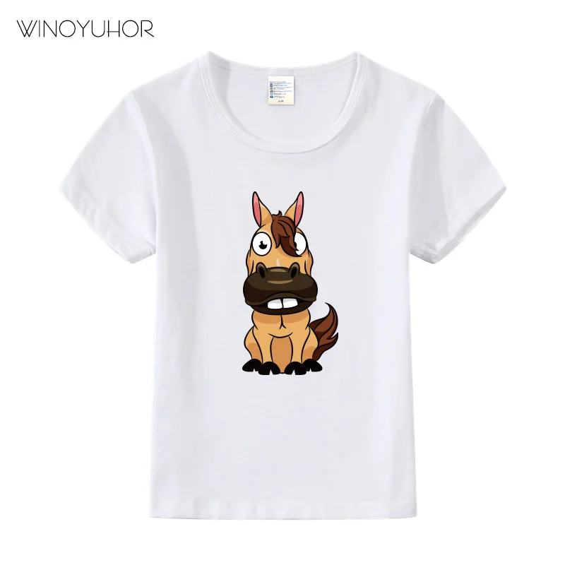 

Cartoon Horse TShirt Kids Clothes Boys T-Shirts Toddler Short Sleeve T Shirts For Girls Baby Tops Tees 2-9 Years