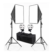 Lightupfoto 110V Photo Studio 4 Socket Head Softbox Light Stand Kit Continuous Lighting Kits With Free Carry Bag PSK6A-US