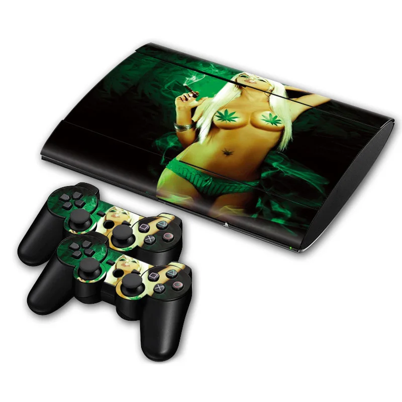 

Cool design PVC Skin Sticker for Ps3 super slim 4000 Console and Controllers stickers--0042