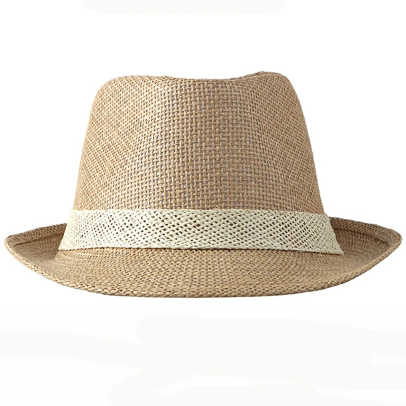 Summer Women Men Fedoras Straw Hat Short Brim Trilby Panama Hats Men Straw Beach Sun Hats For Breathable Fedora Hat beach hat,women sun hat
