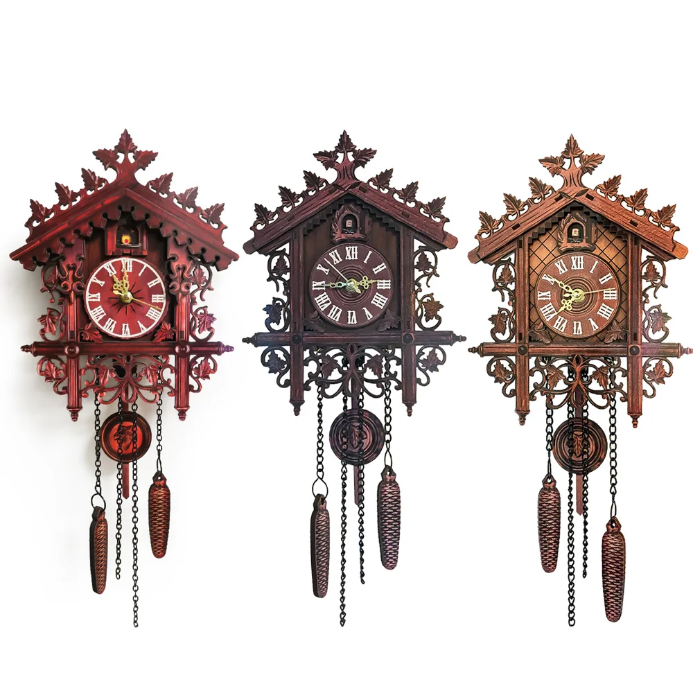 Reloj de pared de madera tallado a mano Retro estilo europeo Vintage reloj despertador Vintage artesanal para el Deor de la Oficina del hogar Reloj de pared de madera tallado a mano Retro estilo europeo Vintage reloj despertador Vintage artesanal para el Deor de la Oficina del hogar