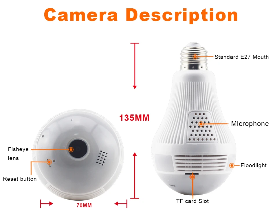 Smar 3MP 2MP 1.3MP Wireless IP Camera 3D VR Mini Panoramic Camera 1.44mm FishEye Lens 360 Degree Home Wifi Security Camera CCTV (12)