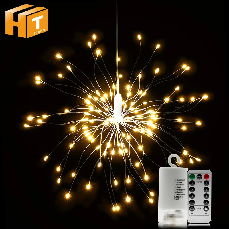 

DIY LED Fireworks String Light USB / Battery Box Starburst Fairy Light with Remote Control Decoration for Garden Room Party