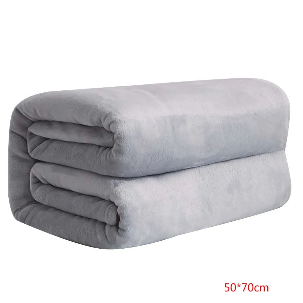 Домашний текстиль, одноцветное фланелевое одеяло, 50x70 см, супер теплое одеяло для дивана, s, осенне-зимнее одеяло, s, воздухопроницаемые коврики для комнаты - Цвет: 10