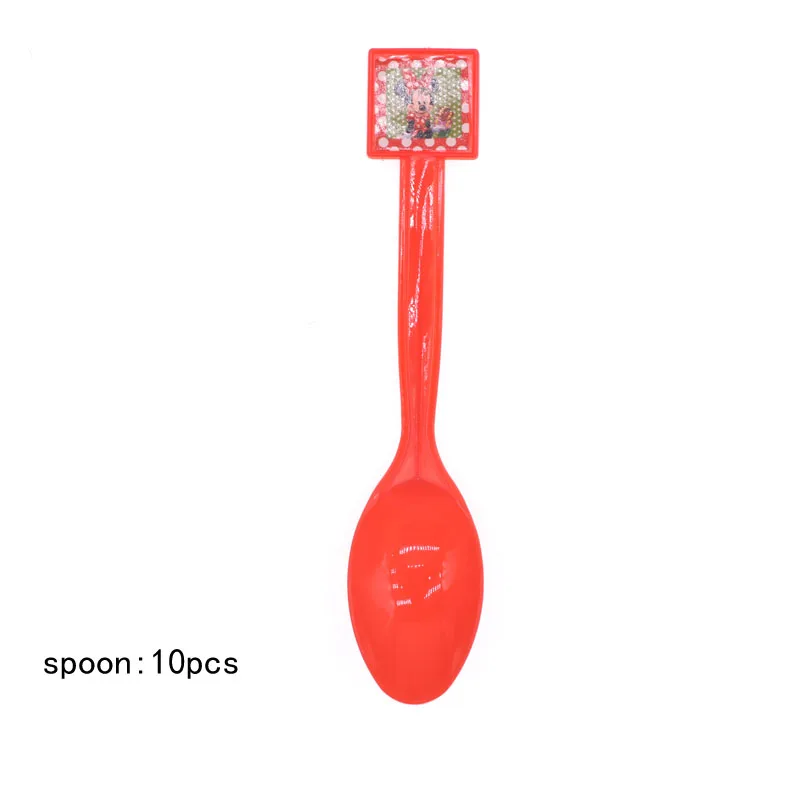 Вечерние украшения с Минни Маус для девочек, украшения для вечеринки в честь Дня Рождения, детские подарочные одноразовые наборы посуды, вечерние принадлежности - Цвет: spoon 10pcs