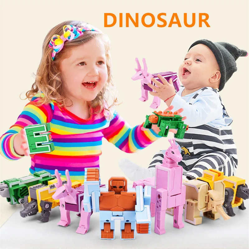 

Anime Figures Transformation Letter Transformer Dinosaurs Alphabet Robot Toy Fighter Model LegoINGLs Building Blocks Kids Toys