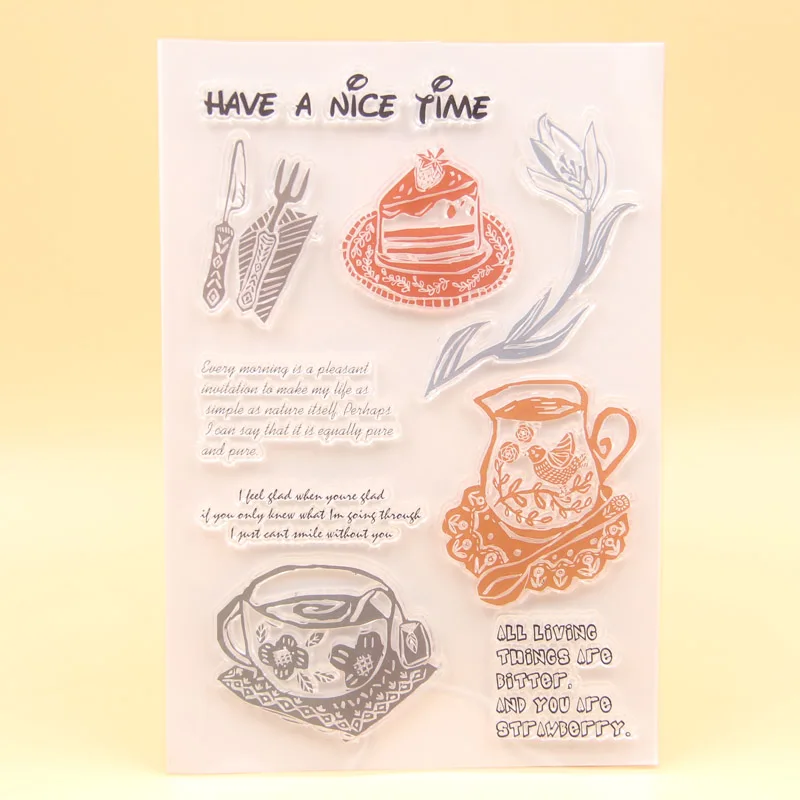 

KSCRAFT Have A Nice Time Transparent Clear Silicone Stamps for DIY Scrapbooking/Card Making/Kids Crafts Decoration Supplies M26
