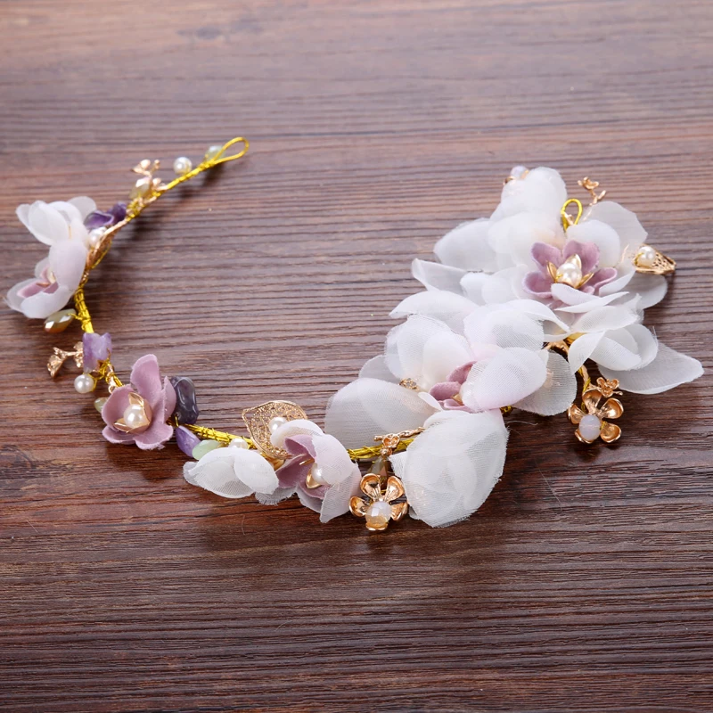 New Women Gold Crowns Crystal Headbands Bridal Tiara Crowns Pearl Wedding hair accessories