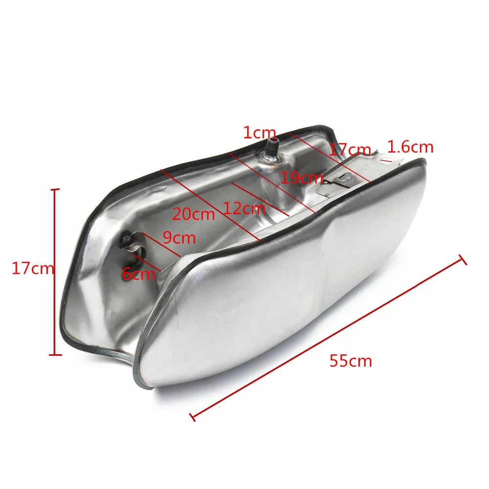 Мотоцикл Винтаж 9L Топливный бак газа с толстой железной крышкой переключатель для Honda CG125 CG125S CG250 кафе гонщик плайн Серебряный