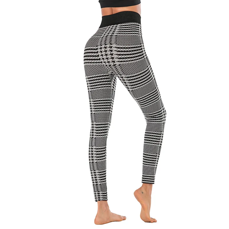 

CHRLEISURE Stripe Gym Leggings Seamless Workout Legging High Waist Yoga Pants Women's Fitness Sport Tights Tummy Control