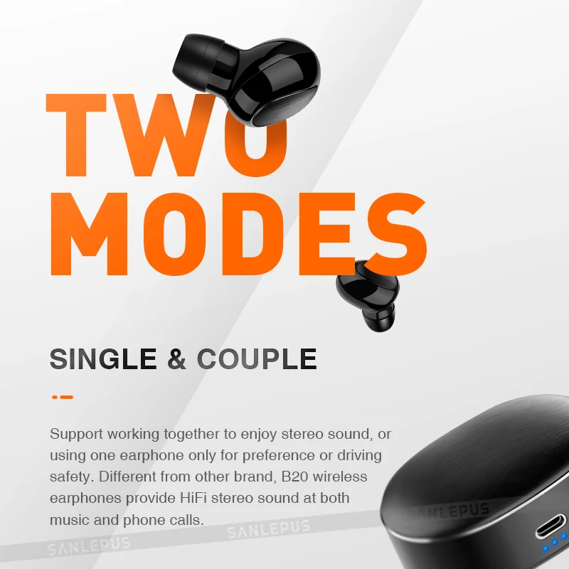 SANLEPUS наушники вкладыши TWS с 5 0 Мини Bluetooth Беспроводной спортивные 3D стерео
