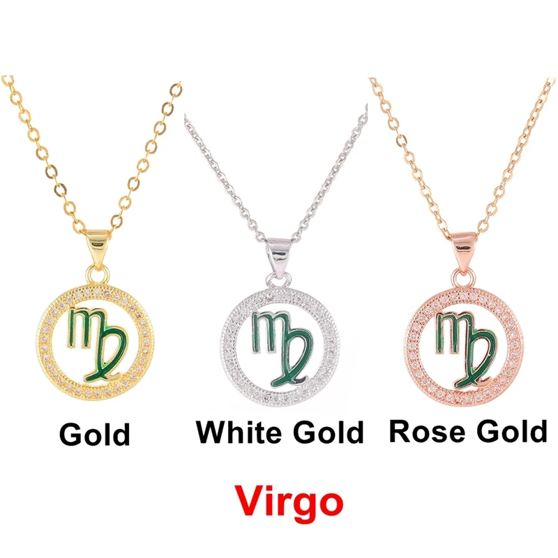 

Star Zodiac Sign 12 Constellation Necklaces Pendants 3 color For Man Women Girl Couple Jewelry Birthday Gifts