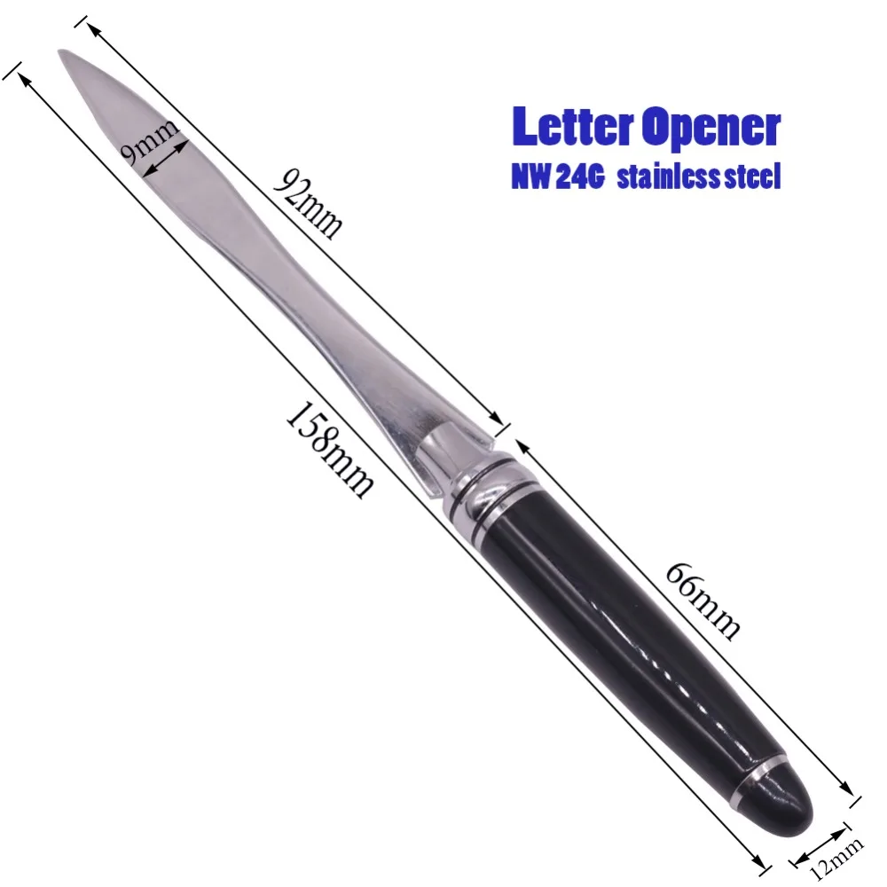 1 шт. открывалка для писем из нержавеющей стали полная длина 158 мм черная ручка офисные школьные режущие принадлежности быстрое открытие букв