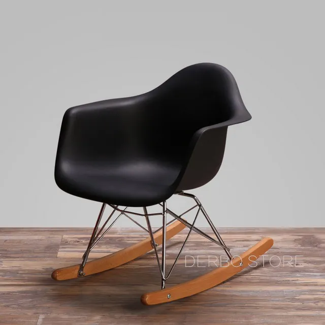 Современное дизайнерское детское кресло-качалка детская колыбель для отдыха гостиная мебель. пластиковое модное кресло. балконное кресло-качалка Детский стул 1 шт - Цвет: Black