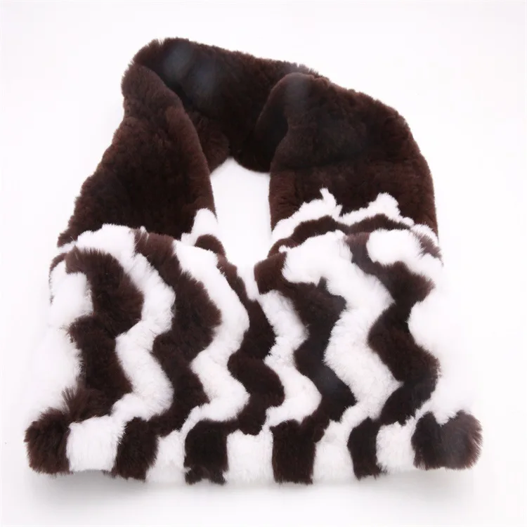  Luxury Women Real Fur Scarf Female knitted genuine Rex Rabbit Fur scarves Winter Female Warm RealFur Shawls (3)