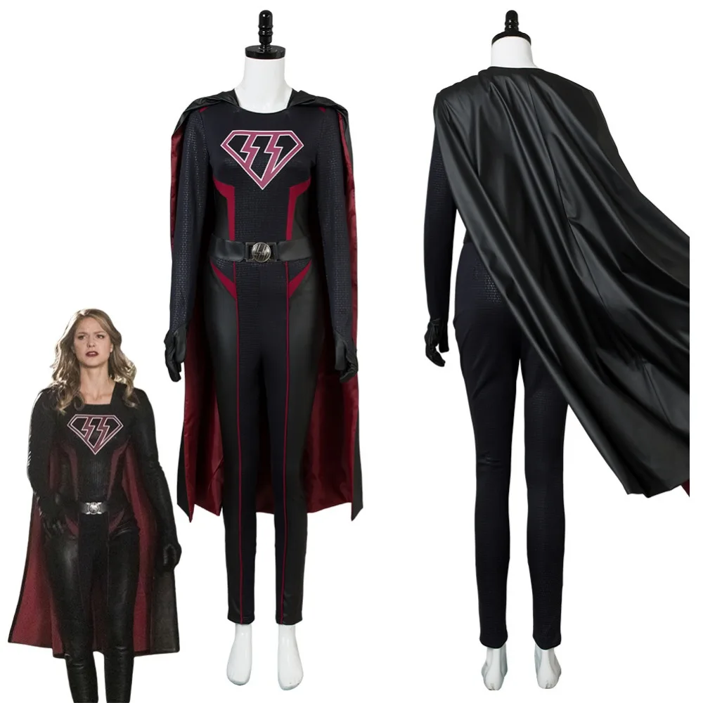 

Supergirl Cosplay Costume Overgirl Kara Zor-El Danvers Cosplay Costume Outfit Jumpsuit Cape