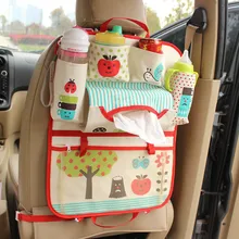 Asiento Trasero del coche de Agua de Lavado Bolsa de Almacenamiento de Dibujos Animados Lindo Niño Servilleta de papel Botella Copa Tablet Colgando Bolsa de Escombros Paquete Net bolsillo