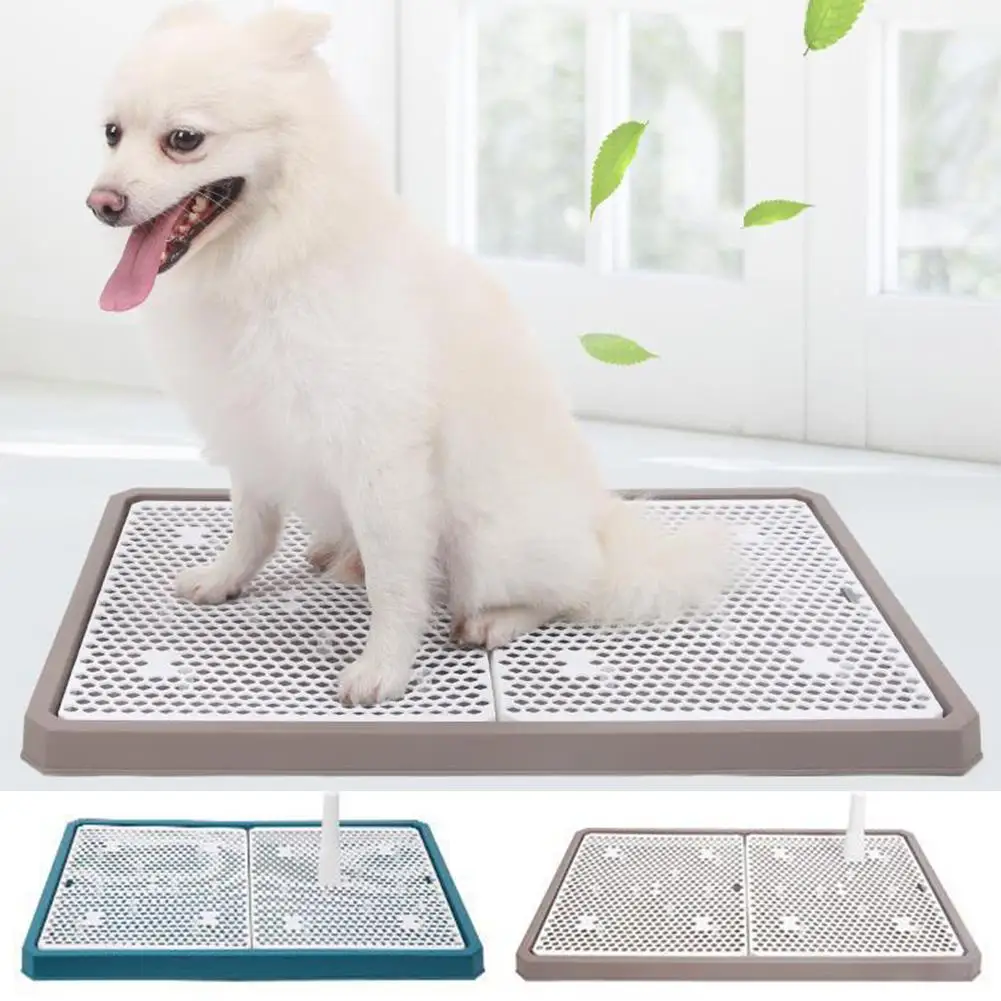

Pet Potty Portable Toilet Tray Puppy Loo Training Pad Holder With Fence And Pee Post For Dogs Both For Indoor And Outdoor Use #