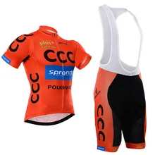 2017 orange pro equipo ccc ciclismo jersey bike shorts set bike riding ropa de ciclismo de montaña de verano de secado rápido maillot culotte