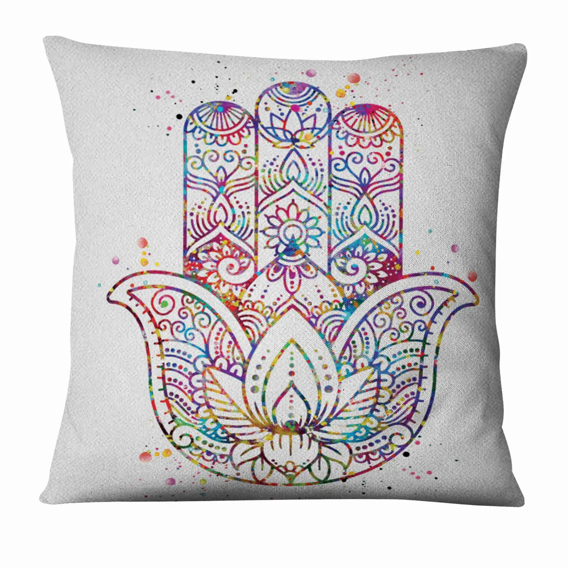 Zen Yoga Art Watercolor Painting Printed Pillowcase Home Pillow Decoration Almofadas Decorativas Para Sofa Throw Pillow 45*45 