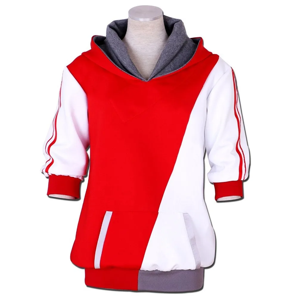 

Pocket Monster Trainer Red White Cross Hoodie Hooded Jacket Sweater Suit Pokemon Go logo Team Cosplay Costume Male Female S-XXL