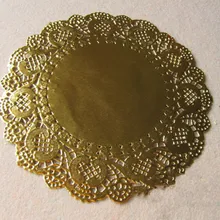 6,5 дюймов Золотые круглые бумажные кружевные салфетки Hollow Doyley коврик Ремесло Скрапбукинг свадебные декоративные винтажные салфетки