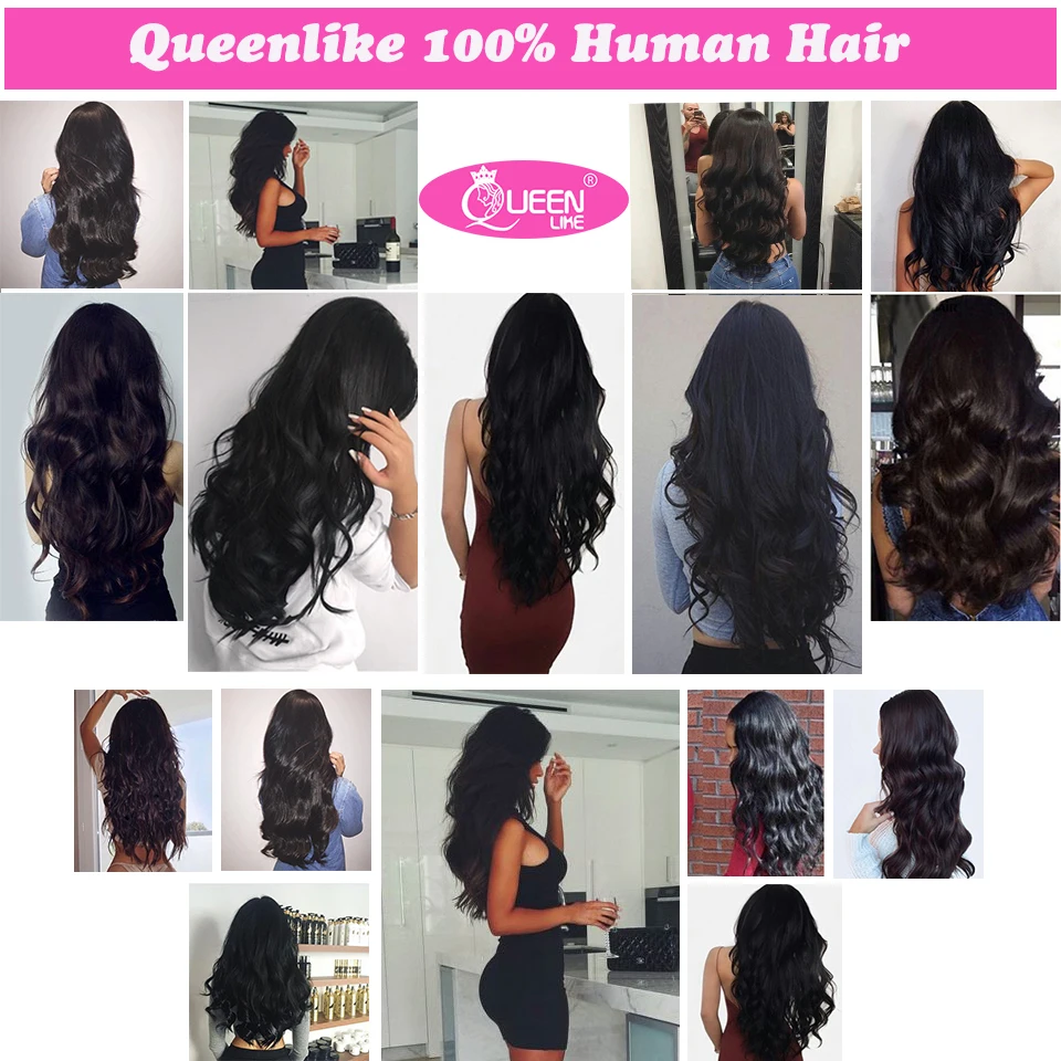 Queenlike продукты 4 шт./лот Remy бразильские волосы плетение Связки 100% человеческие