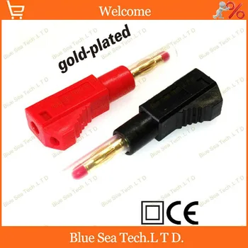 

10pcs High-grade five color Gold-plated brass+PA66 4mm audio banana plug superposition 600V 32A ,CATII CE Free Shipping