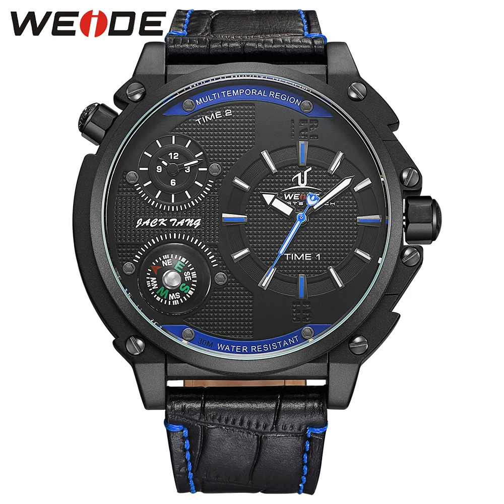 

WEIDE Mens Watches Top Luxury Brand Male Clocks Military Army Man Sport Clock Leather Strap Quartz Men Wrist Watch