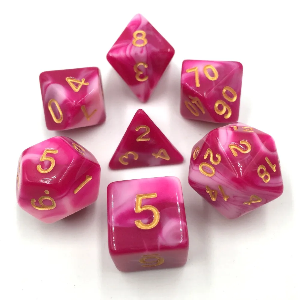 Rollooo игральная кость 7 шт./компл. olyhedral кости двойной Цвет для DND RPG d4 d6 d8 d10 d% d12 d20