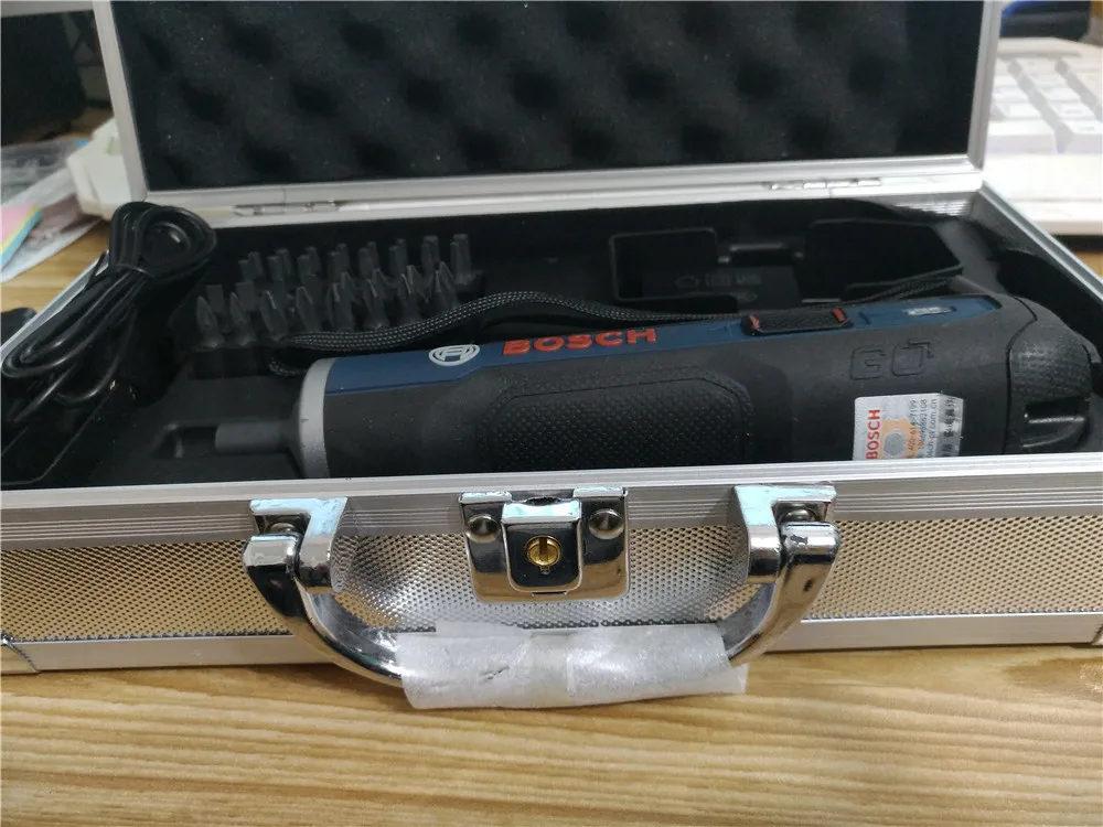 Deluxe Aluminum alloy Box Power Tool setFor BOSCH GO Mini Electrical Screwdriver 3.6V Li-ion Battery Rechargeable Drill tool