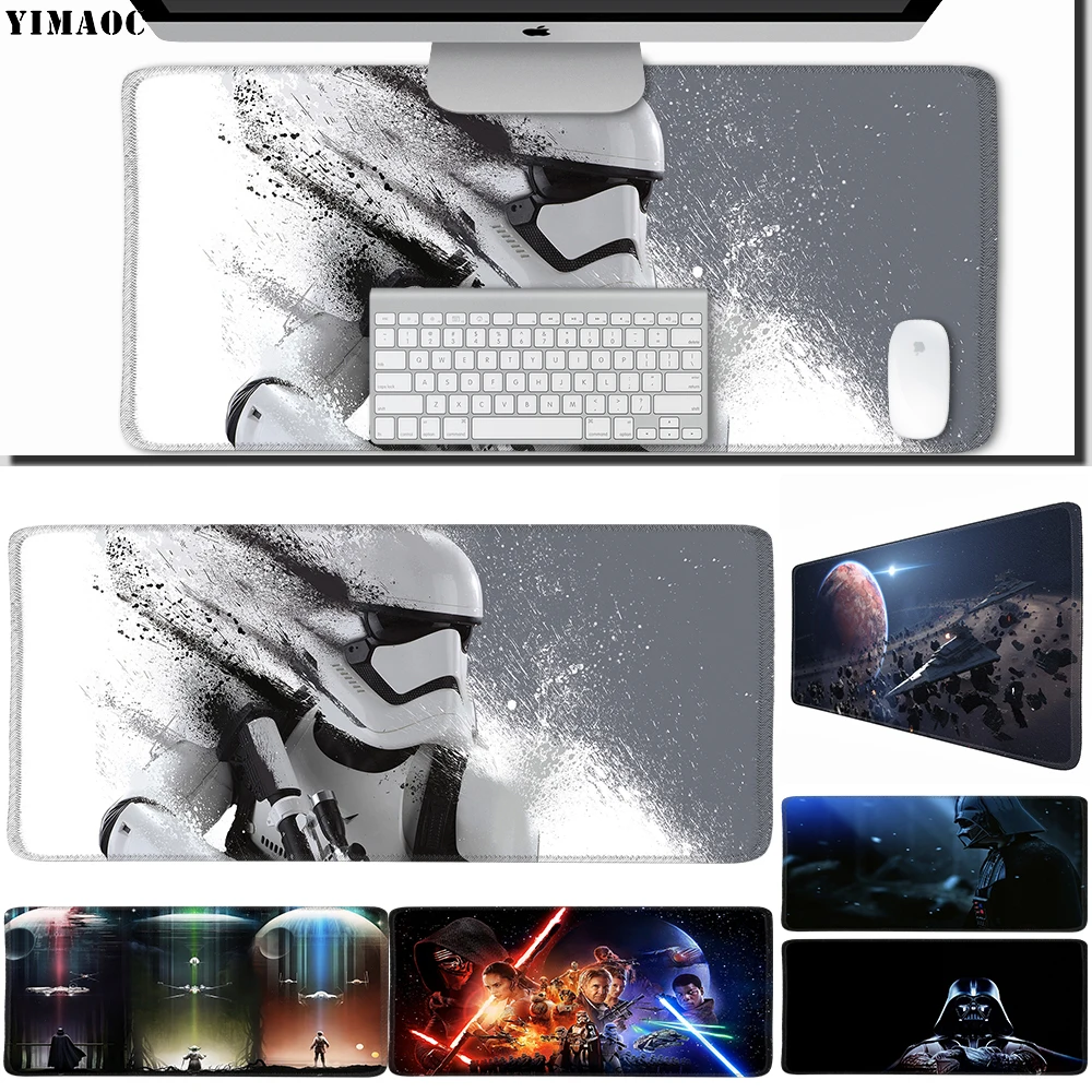 

YIMAOC 30*60 cm Large Mouse Pad Gamer Mousepad Rubber Gaming Desk Mat with Locking Edge Star Wars