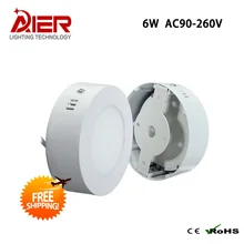 Круглый led-панели для потолка направленный вниз светильник 6 w AC85-265V
