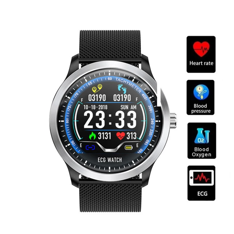 

N58 Smart Watch Men IP67 Waterproof Sport Heart Rate Monitor Blood Pressure Smartwatch ECG PPG with Electrocardiograph Display