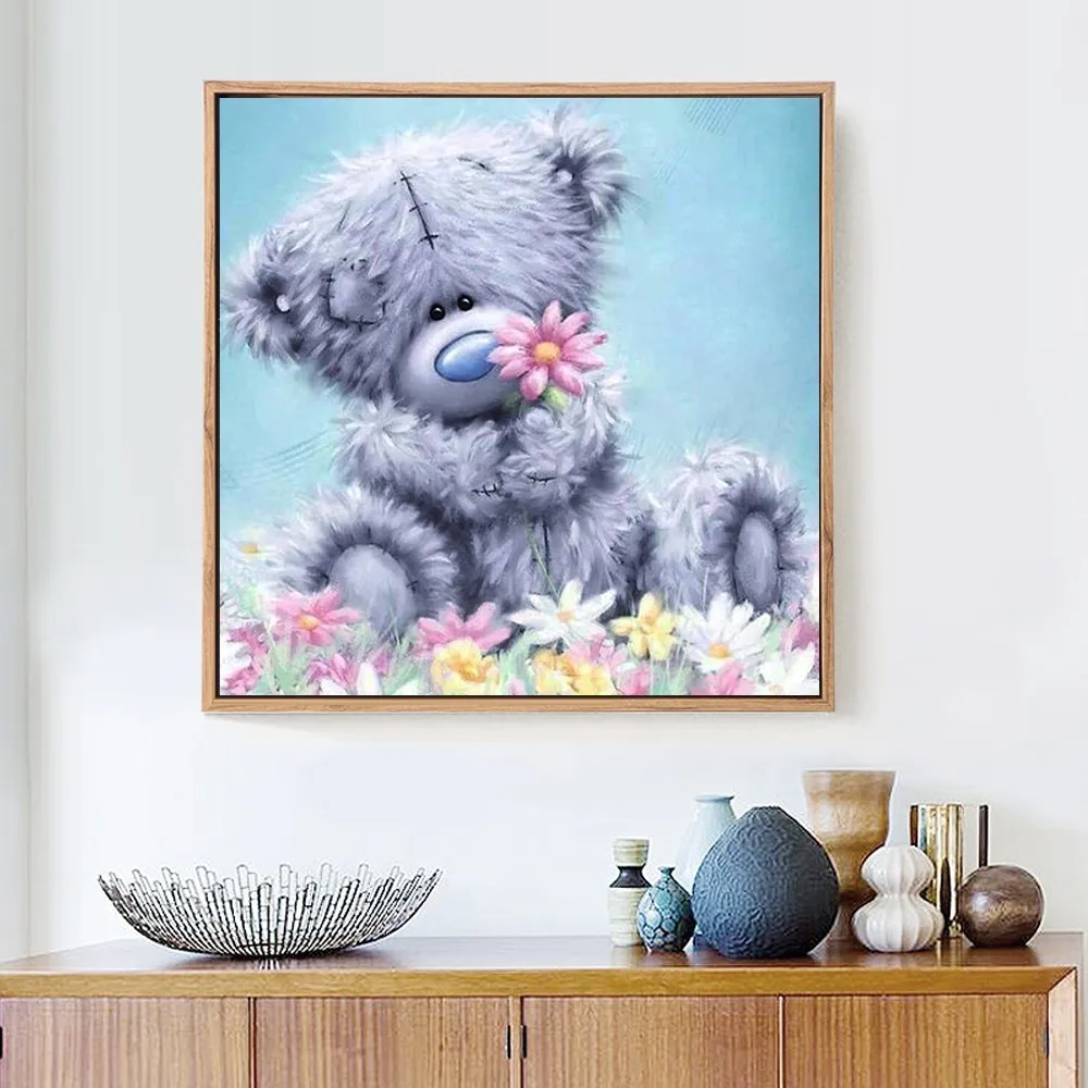 

5D DIY Diamond Painting Cartoon Toy Bear Full Round Drill Diamond Accessories Mosaic Picture Of Rhinestone Decoration
