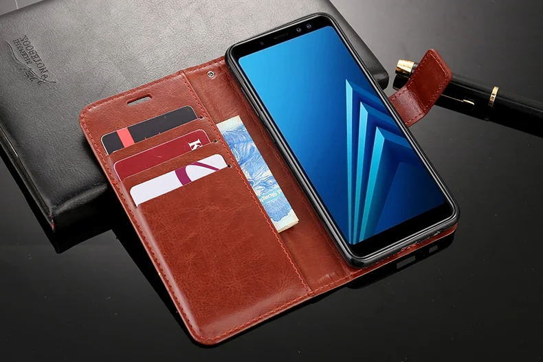 Кожаный чехол книжка с подставкой для Samsung Galaxy A8 2018 A530|Чехлы-портмоне| |