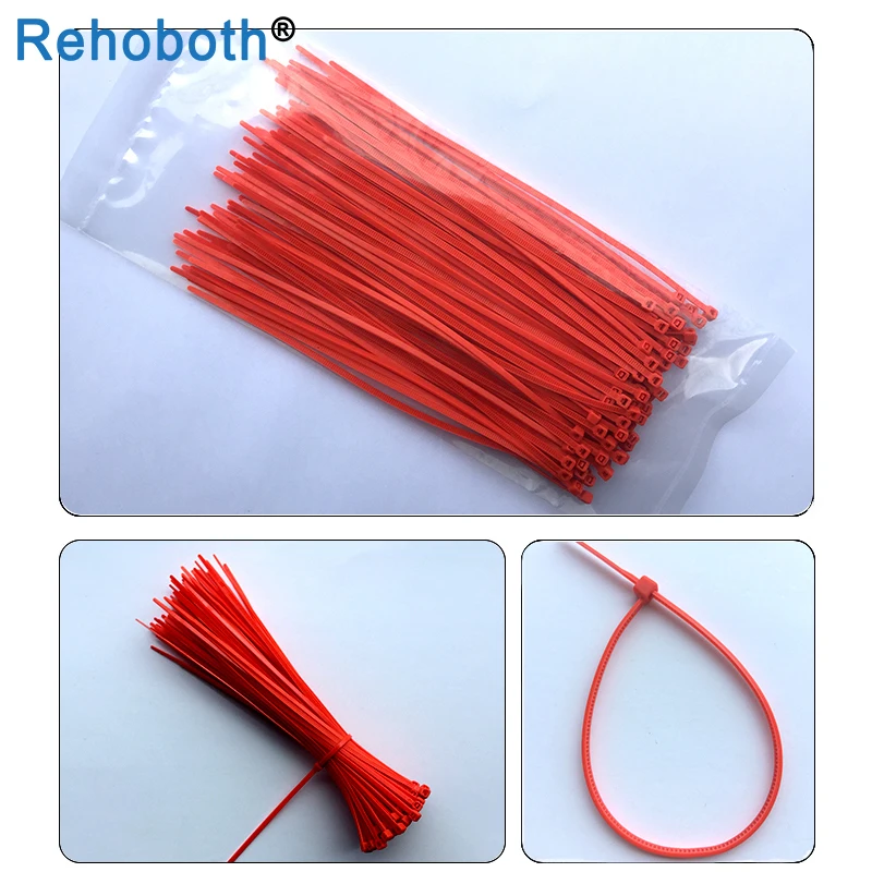 

100 pcs 6 color 4*300mm Colorful wire binding wrap straps Self-locking Nylon Cable sleeve Ties Plastic Zip Tie UL Certified