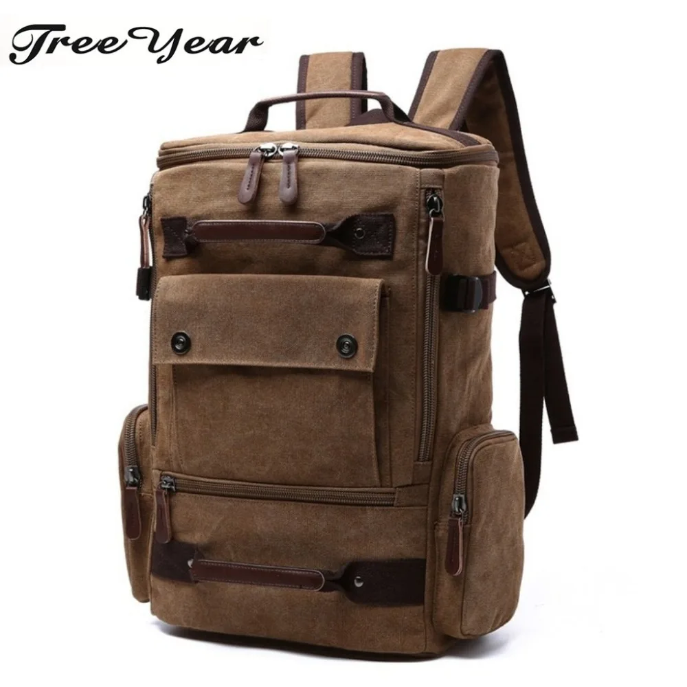 

2018 New Casual Rucksack Travel Large Capacity Daypack Men's Canvas Backpack Vintage Student School Bags For Teenager Laptop Bag