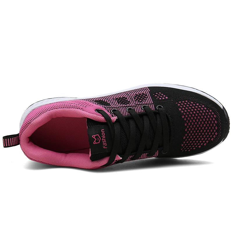 Women casual shoes fashion breathable Walking mesh lace up flat shoes sneakers women 2018 tenis feminino pink black white Women casual shoes fashion breathable Walking mesh lace up flat shoes sneakers women 2018 tenis feminino pink black white