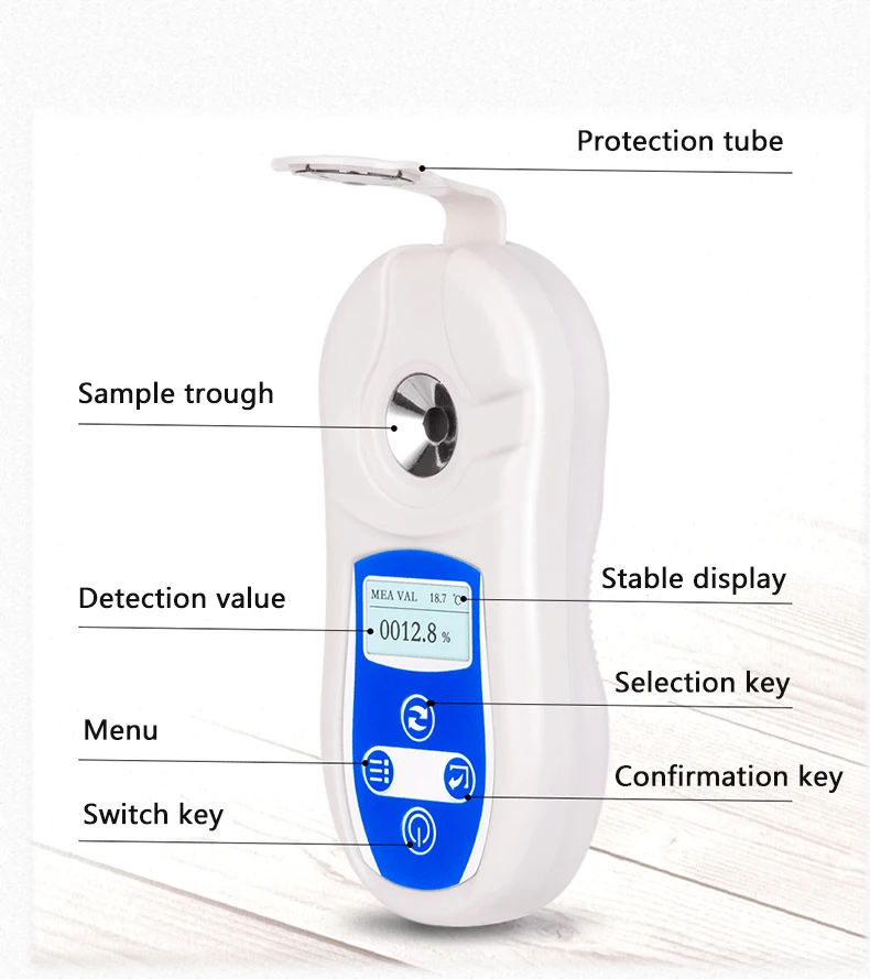 Цифровой рефрактометр Брикса yieryi, Цифровой рефрактометр с коэффициентом преломления Брикса 0-53% Брикса, сахар в винной концентрации