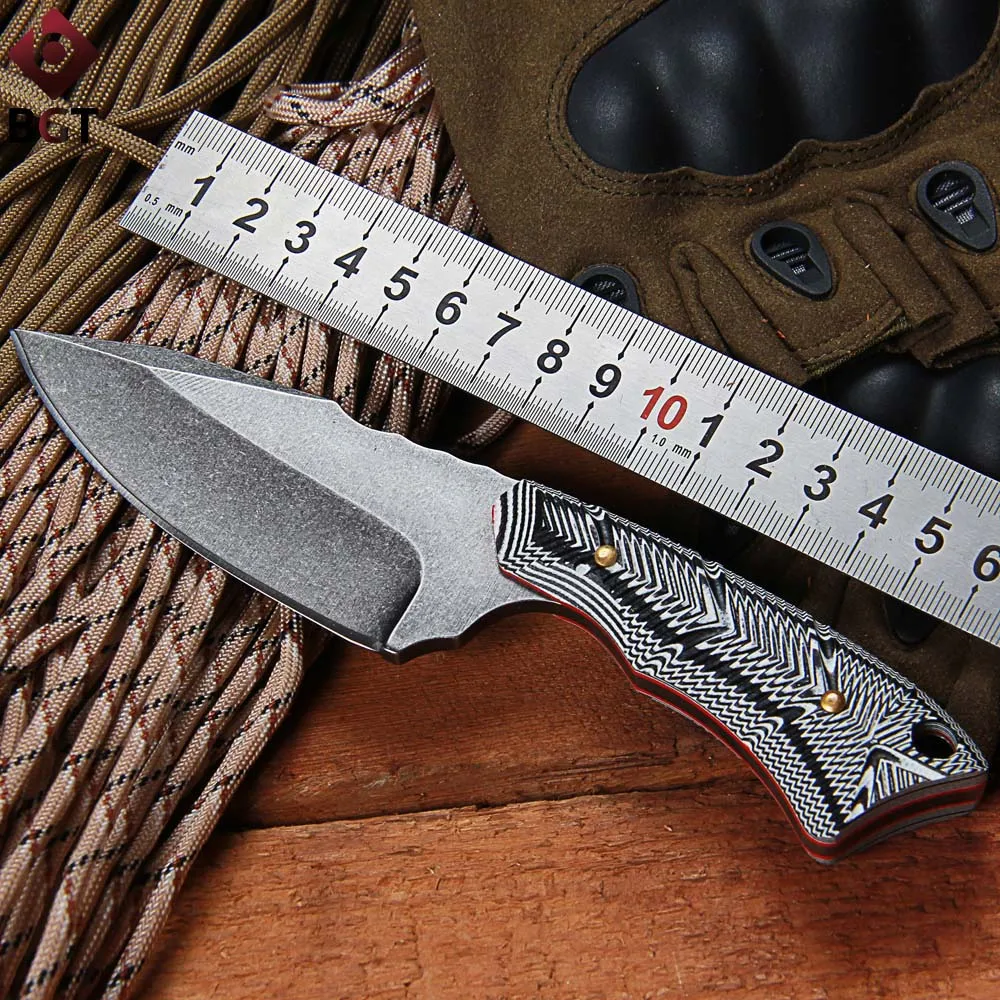 

BGT 558 Camping Fixed Blade Knife Hunting Tactical Combat Straight Knives Hiking Rescue Multi EDC Tools 440C Blade G10 Handle