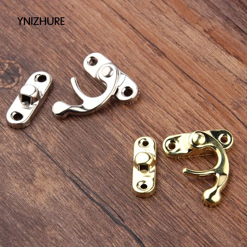 YINZHURE 30PCS 29*33mm Decorative Jewelry Gift Box Wooden Box Hasp Antique Suitcase Hook Gold Silver With Screws