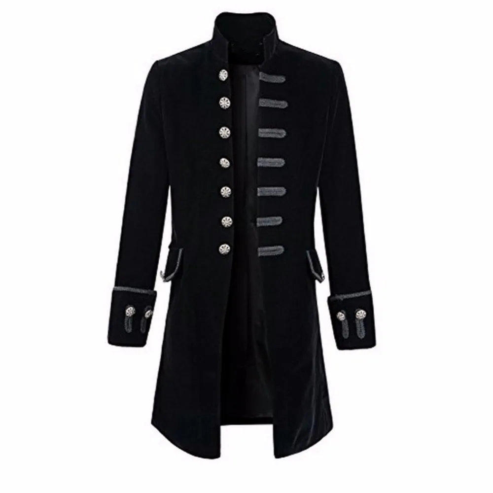 

Prince Coat Steampunk Middle Ages men Goth Coat Overcoat Full Sleeve Keep Warm Wind Long Costumes Coats Halloween cosplay
