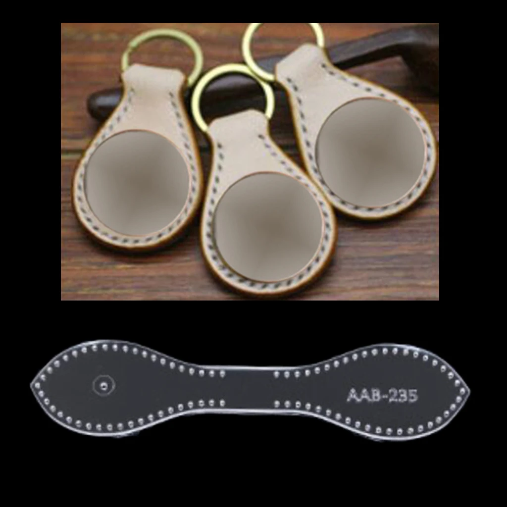 DIY Keychain Leather Craft Acrylic Pendant Patterns Stencil Template Tool