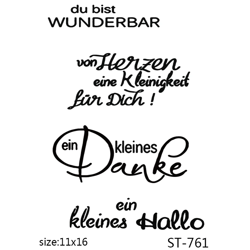 

AZSG German Praise/Wishes Clear Stamps For DIY Scrapbooking Decorative Card making Craft Fun Decoration Supplies